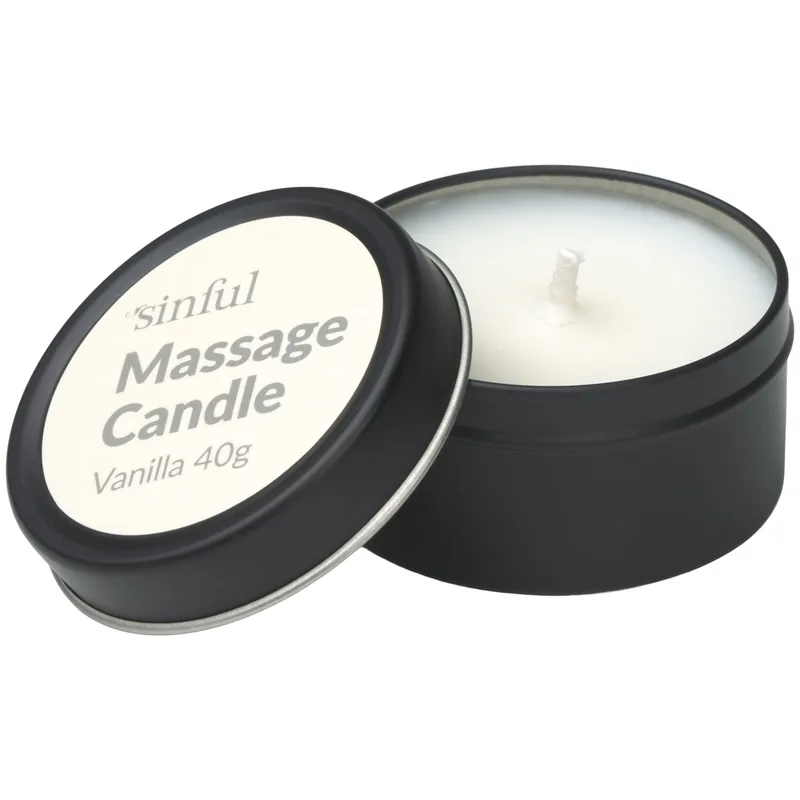 Sinful Massagelys Vanilje 150 g — Massagelys / stearinlys med massageolie